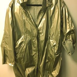 Zara Silver Metallic Rain Jacket